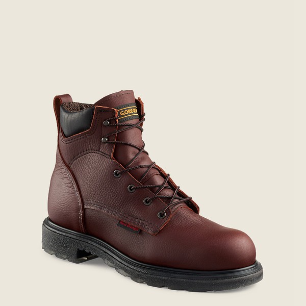 Red Wing Mens Supersole® 2.0 - 6-inch Waterproof Soft Toe - Work Boots Burgundy - 5428AVMTK